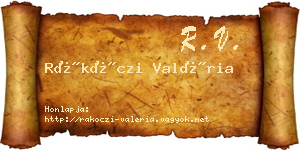 Rákóczi Valéria névjegykártya