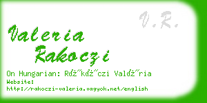 valeria rakoczi business card